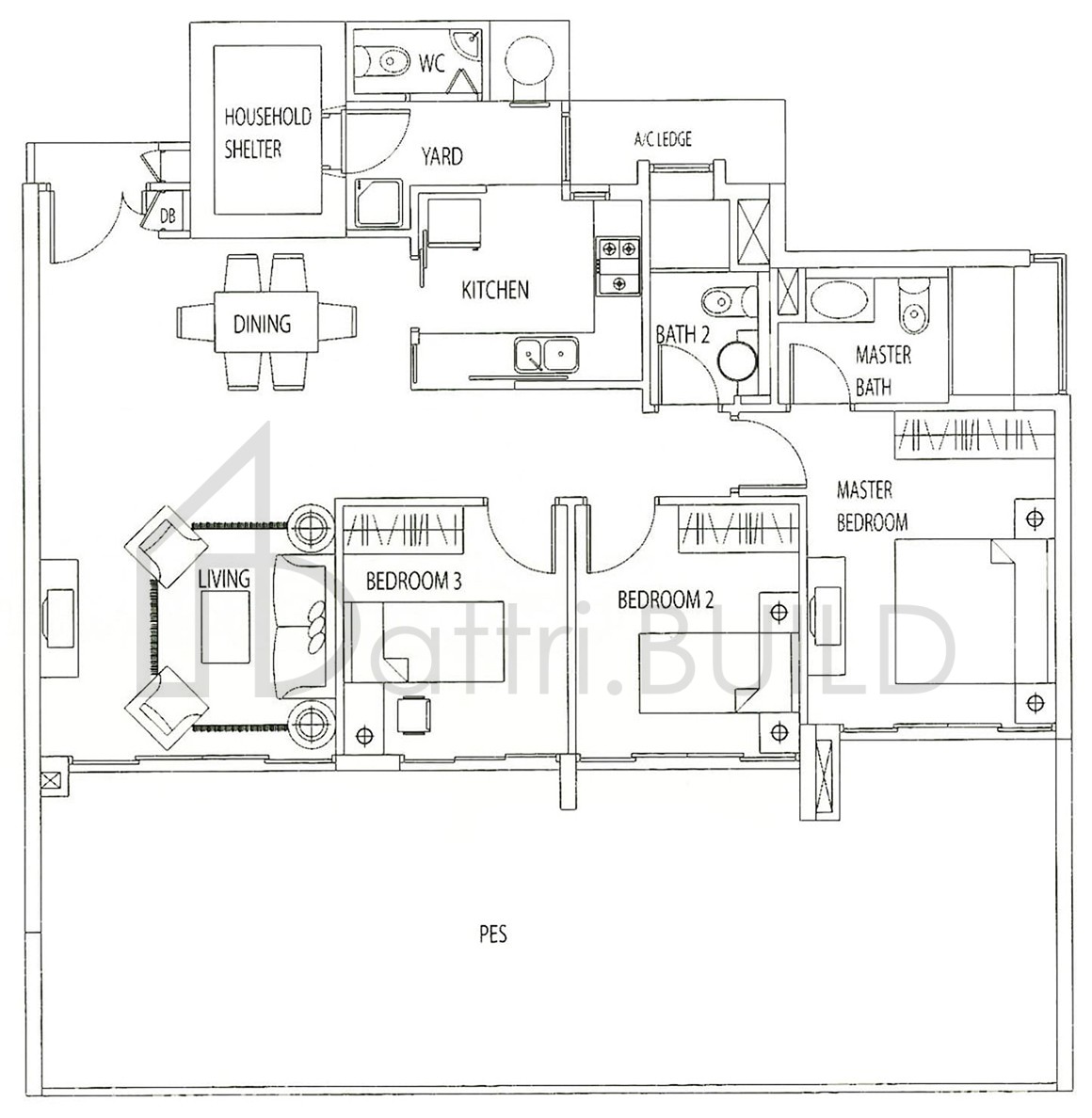TANGERINE GROVE B1h-P1 floorplan (watermarked)