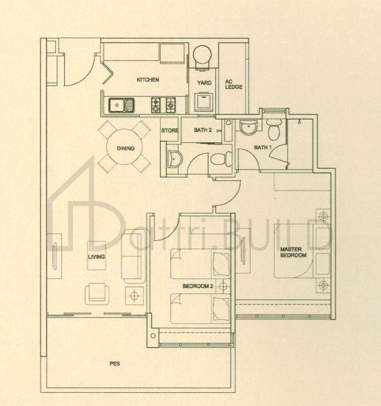 THE RAINTREE A2-p floorplan (watermarked)