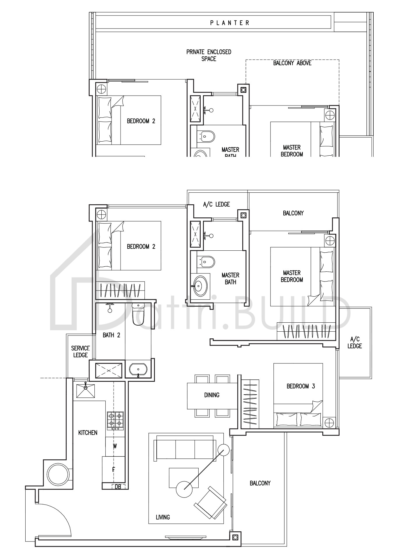 THE NAUTICAL C2(P) floorplan (watermarked)