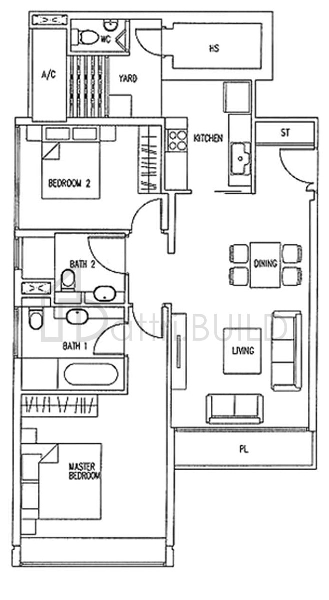 THE WHARF RESIDENCE A2-d floorplan (watermarked)