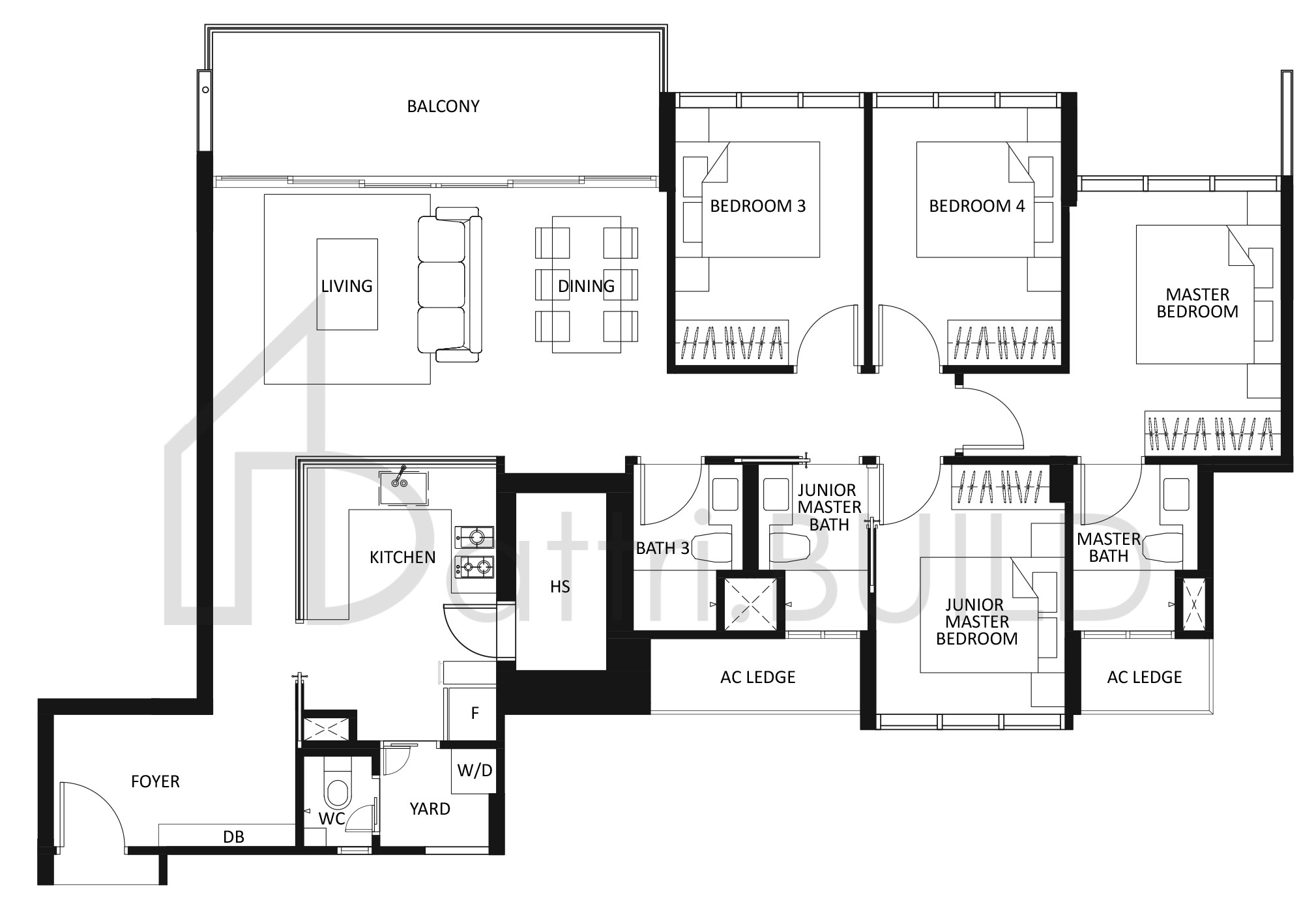 THE LILIUM D2P floorplan (watermarked)