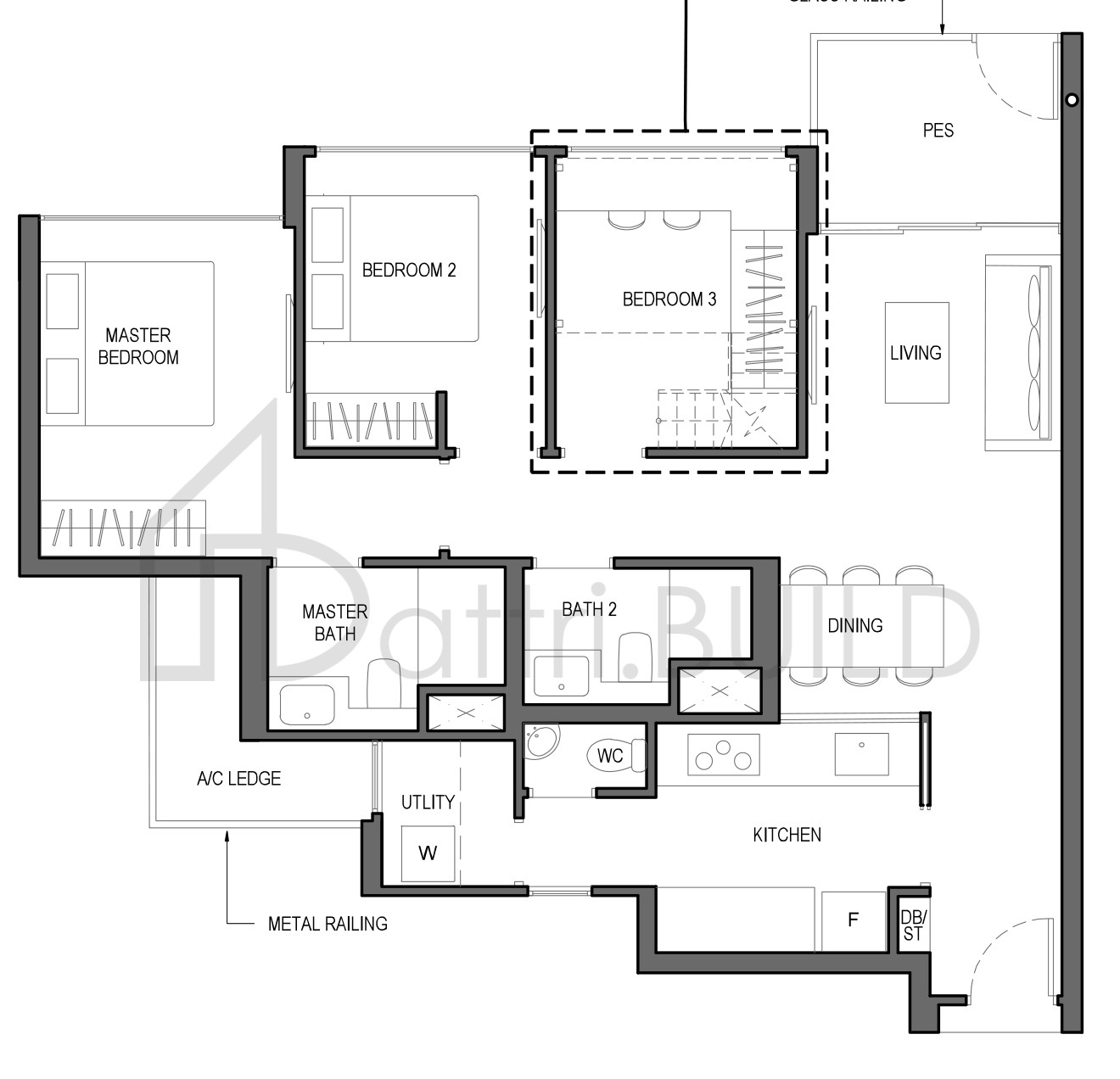 PARC KOMO 3D1d-G floorplan (watermarked)