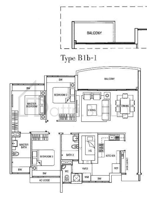WATERFRONT WAVES B1b-1 floorplan (watermarked)