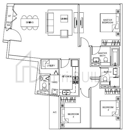 WILKIE STUDIO C1 floorplan (watermarked)