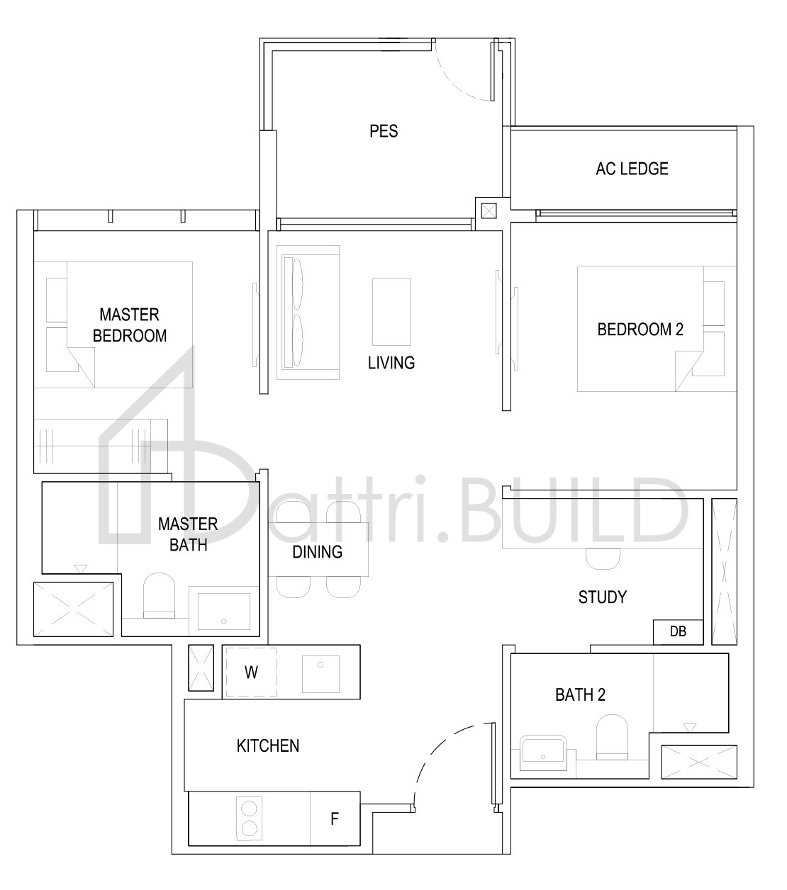 THE FLORENCE RESIDENCES 2S1(G) floorplan (watermarked)