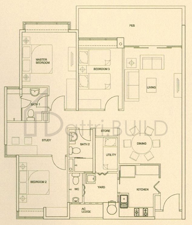 THE RAINTREE D1b-p floorplan (watermarked)