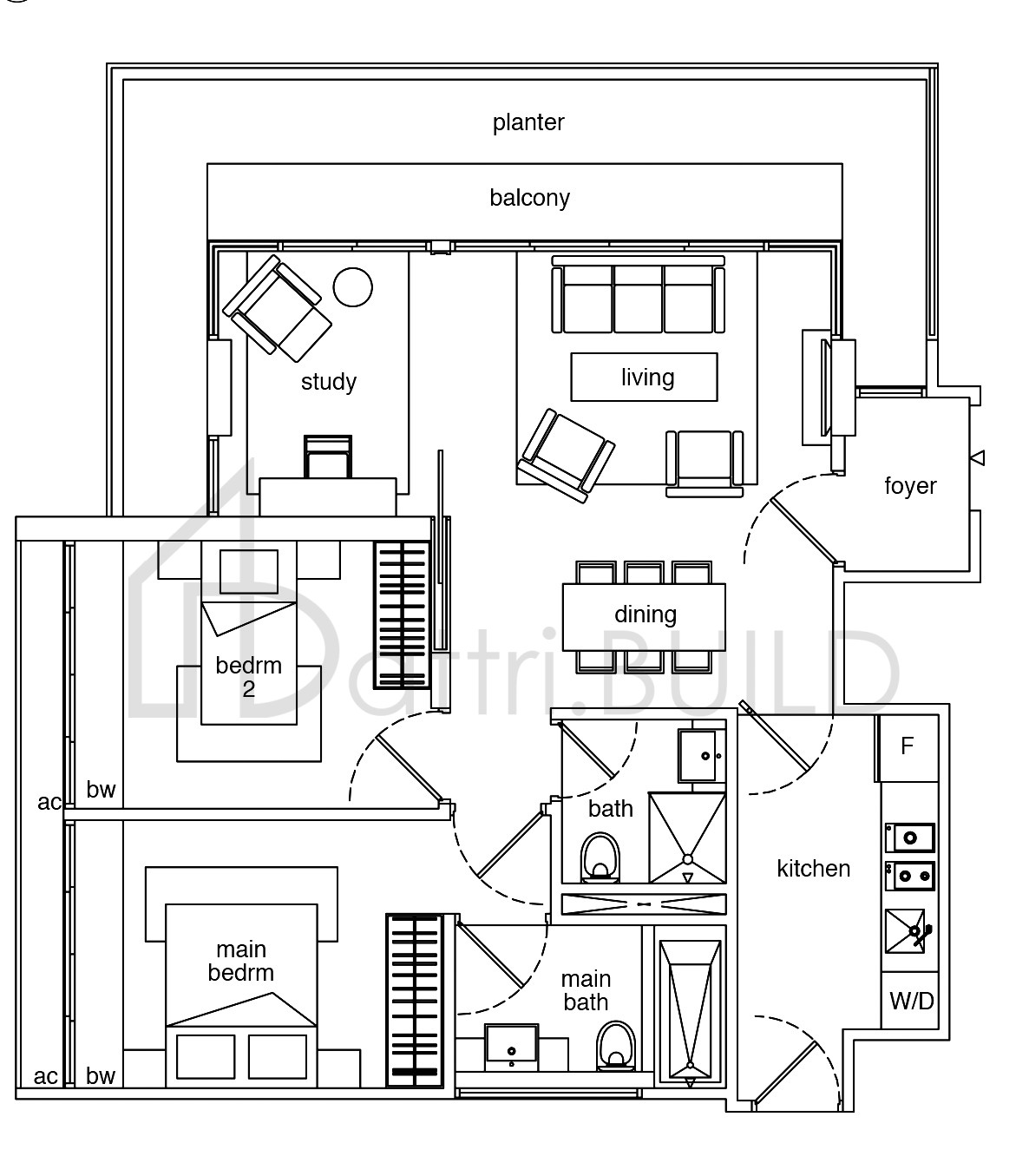 THE MERCURY A2 floorplan (watermarked)