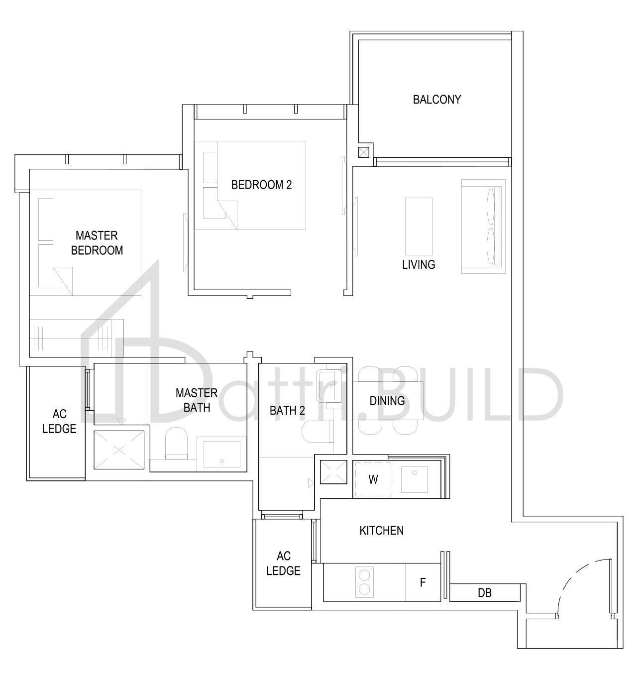 THE FLORENCE RESIDENCES 2D5 floorplan (watermarked)