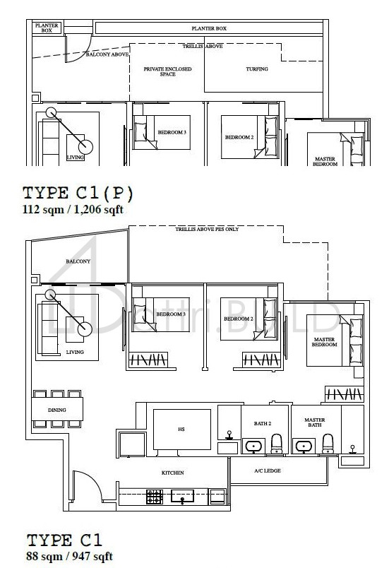 1 CANBERRA C1(P) floorplan (watermarked)