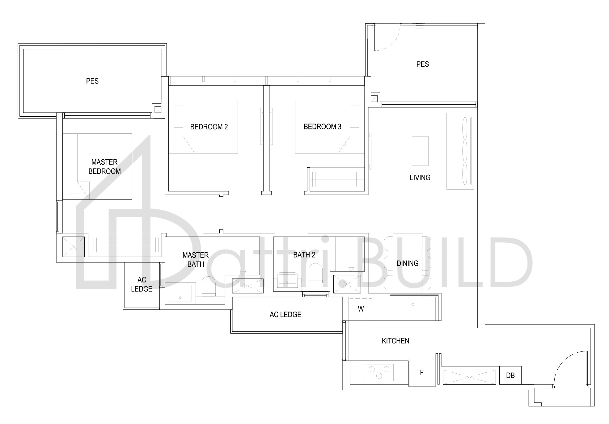 THE FLORENCE RESIDENCES 3C4a(G) floorplan (watermarked)