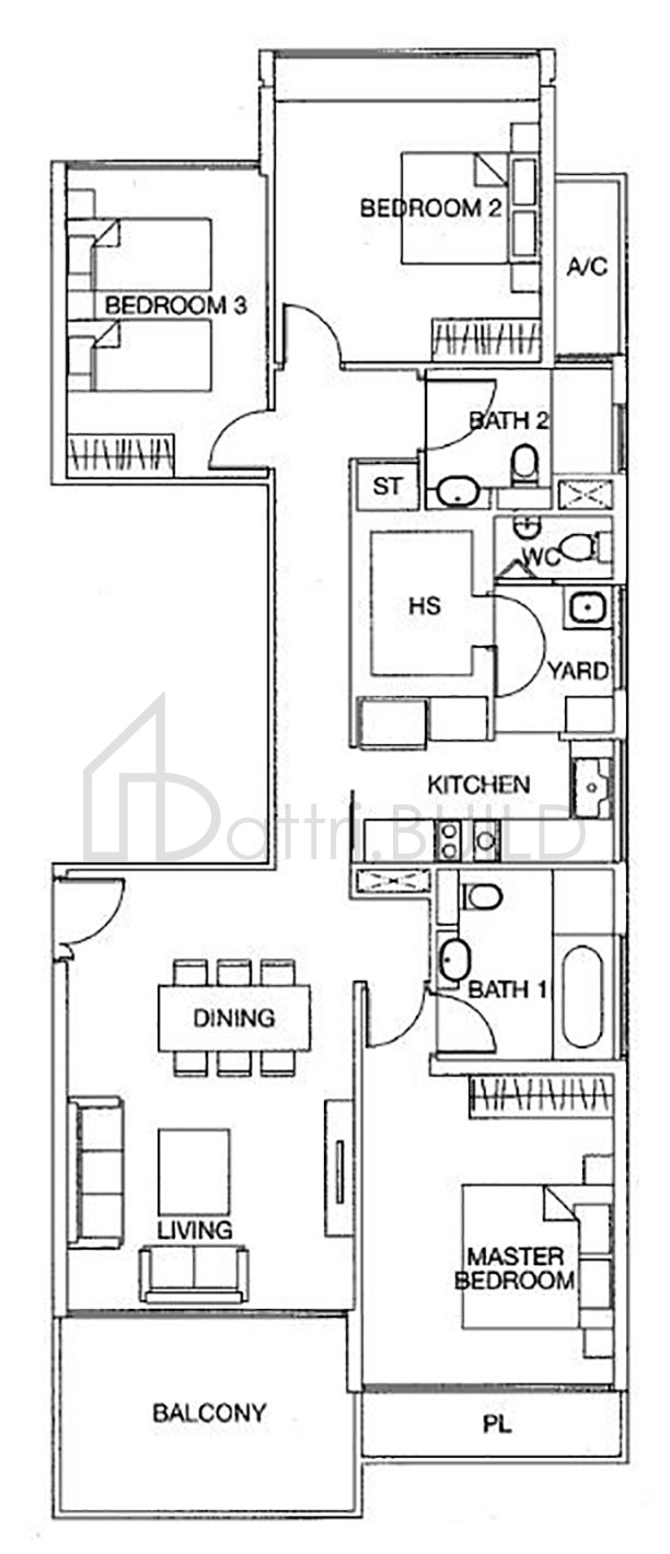 THE WHARF RESIDENCE B5-a floorplan (watermarked)