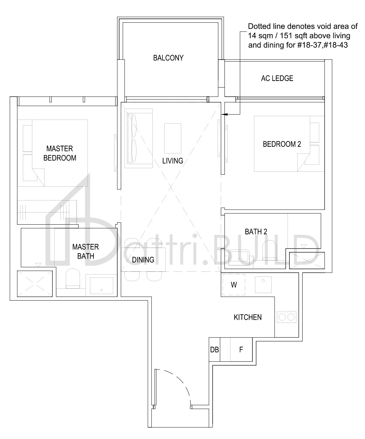 THE FLORENCE RESIDENCES 2D2(PH) floorplan (watermarked)