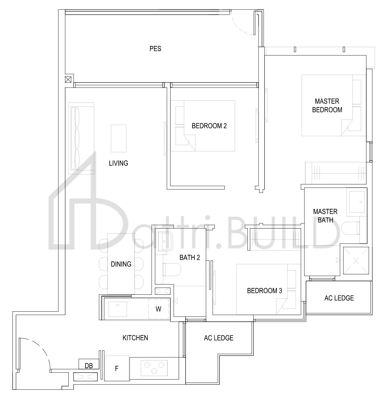 THE FLORENCE RESIDENCES 3C7(G) floorplan (watermarked)