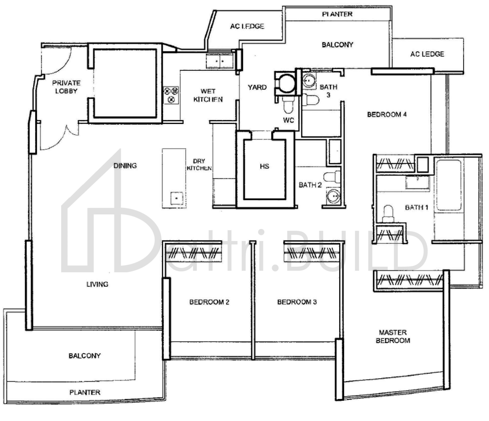 THE LINCOLN RESIDENCES C1 floorplan (watermarked)