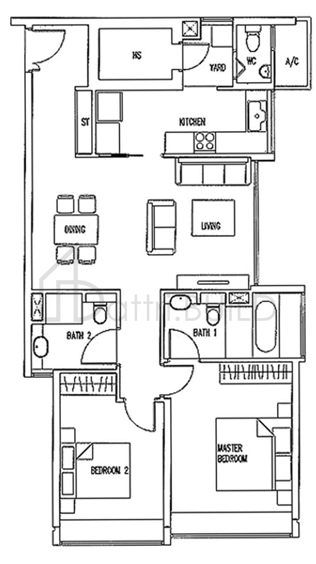 THE WHARF RESIDENCE A4-d floorplan (watermarked)