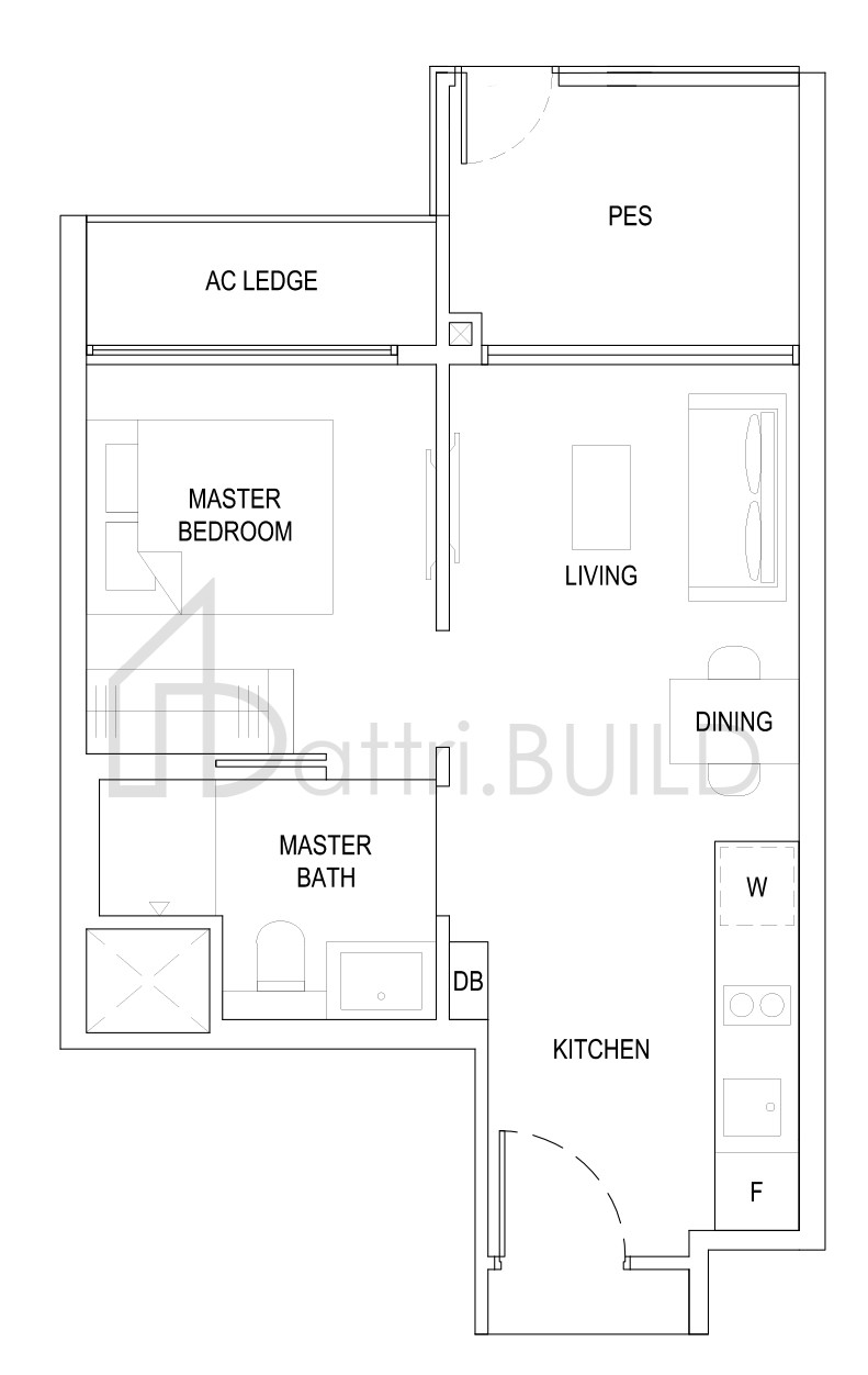THE FLORENCE RESIDENCES 1B1(G) floorplan (watermarked)