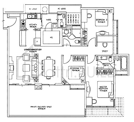 MONTEREY PARK CONDOMINIUM B1-G floorplan (watermarked)