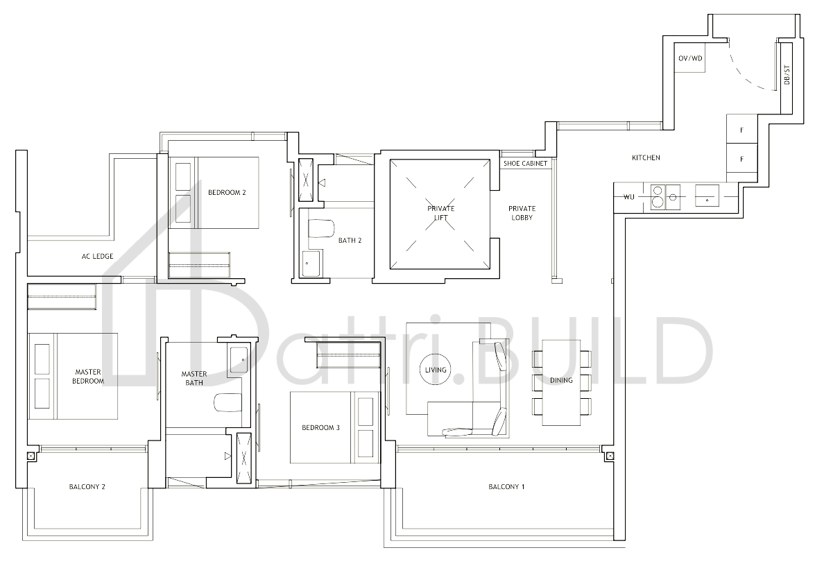 THE LANDMARK C1 floorplan (watermarked)