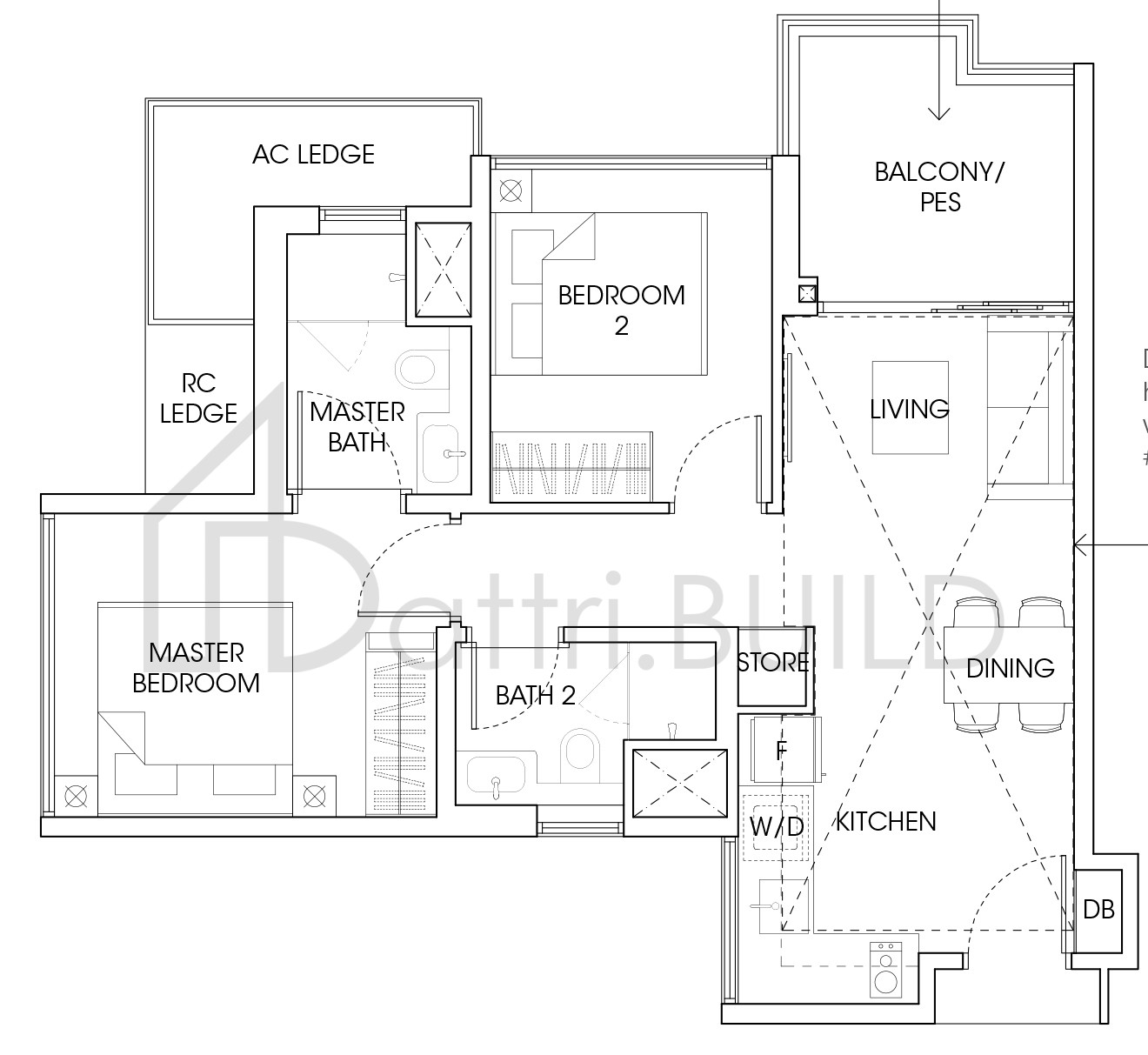 THE ANTARES B1B-PH floorplan (watermarked)