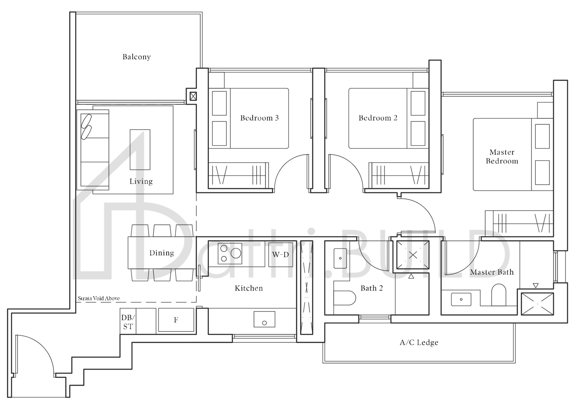 AVENUE SOUTH RESIDENCE C1-PH floorplan (watermarked)