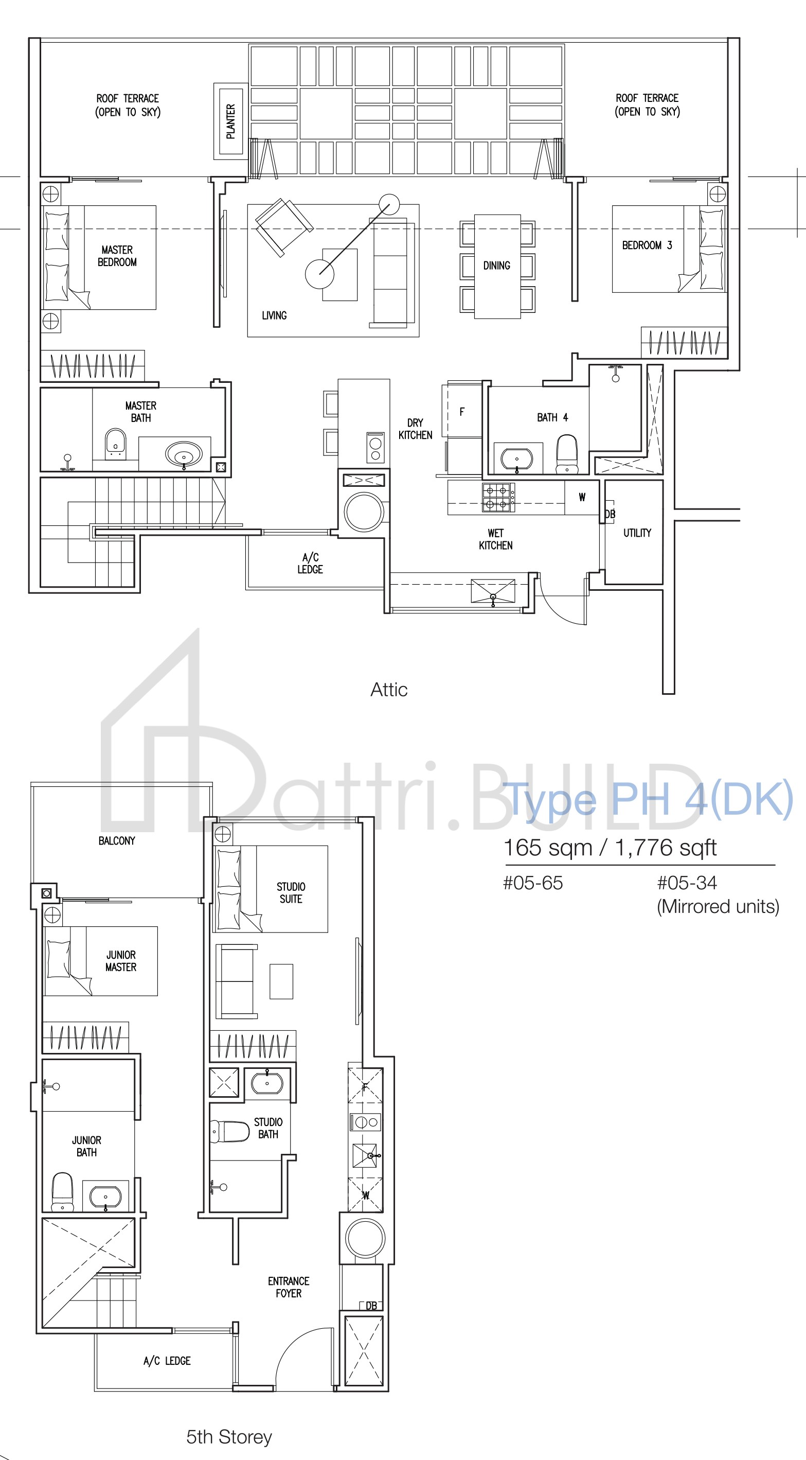 THE NAUTICAL PH4(DK) floorplan (watermarked)