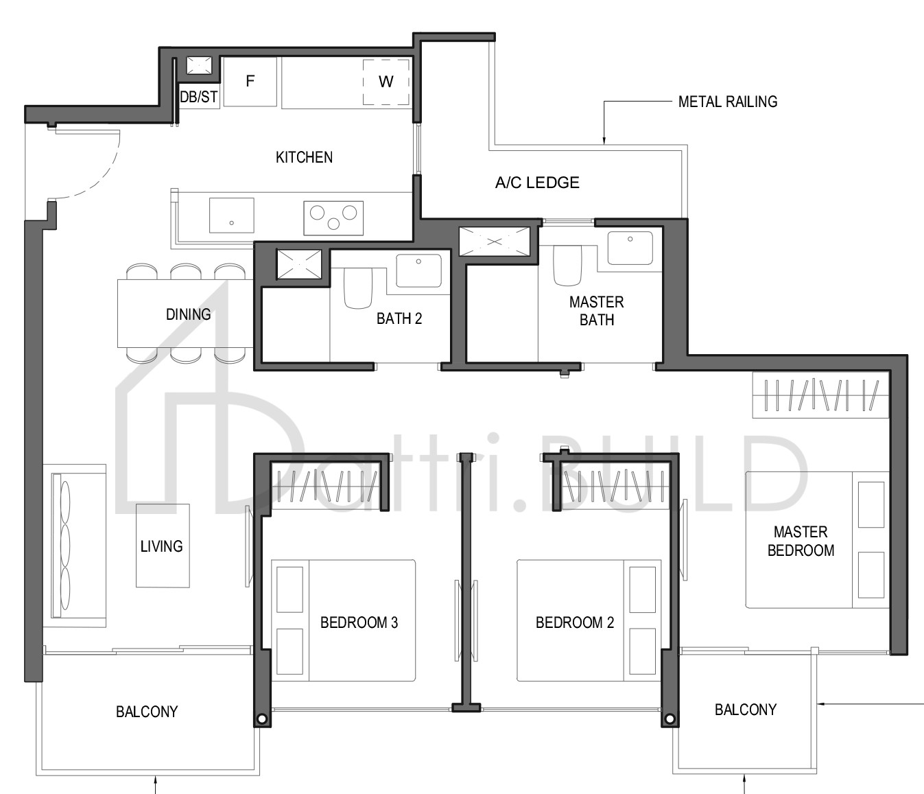 PARC KOMO 3C1 floorplan (watermarked)