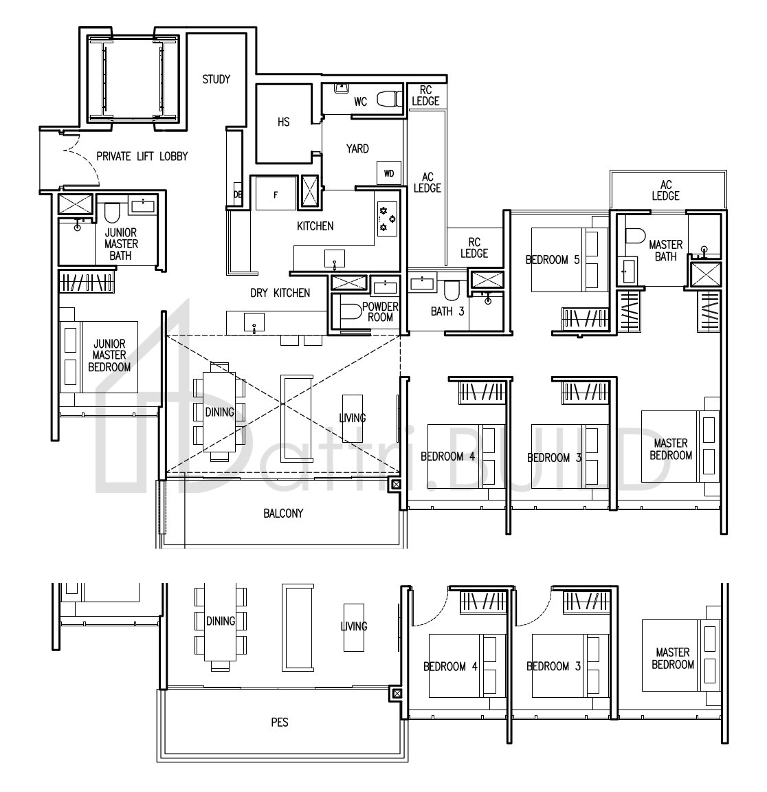 THE COMMODORE E2 floorplan (watermarked)