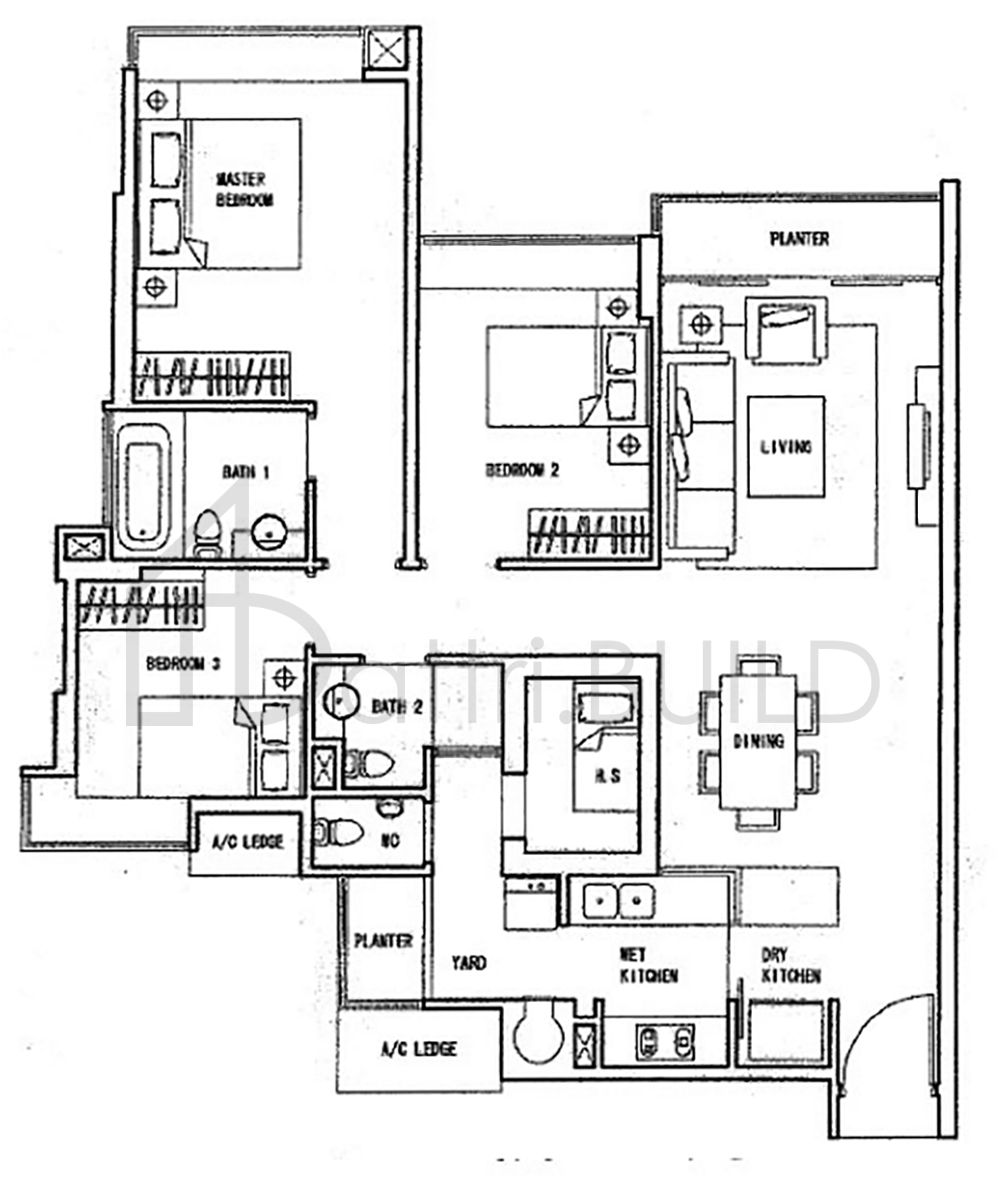 THE QUARTZ B3a floorplan (watermarked)
