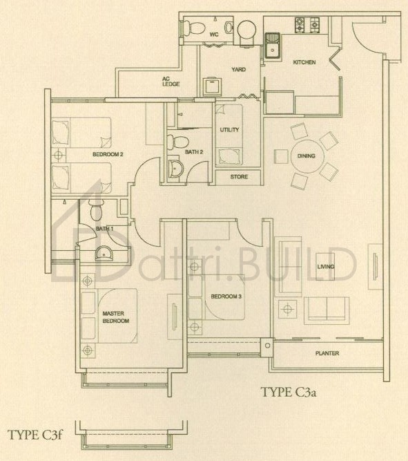 THE RAINTREE C3a floorplan (watermarked)