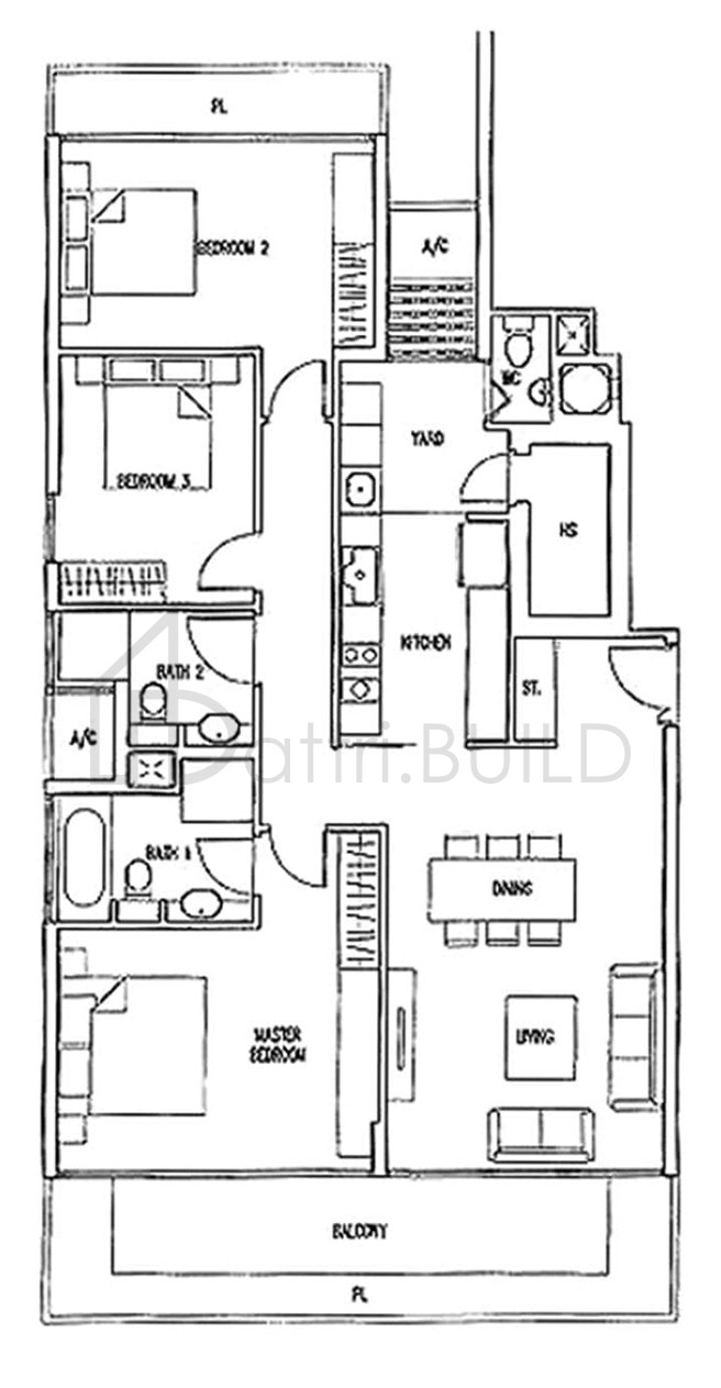 THE WHARF RESIDENCE B4-b floorplan (watermarked)