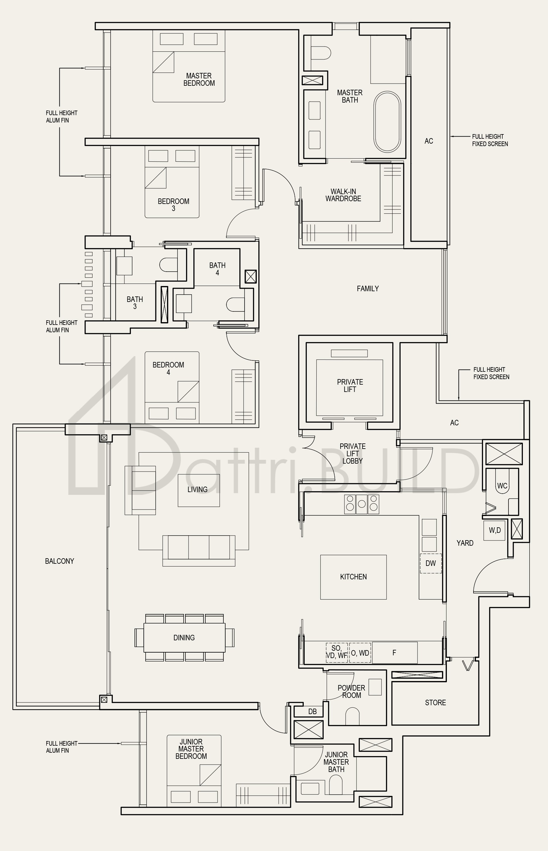 THE AVENIR (4+1)a floorplan (watermarked)