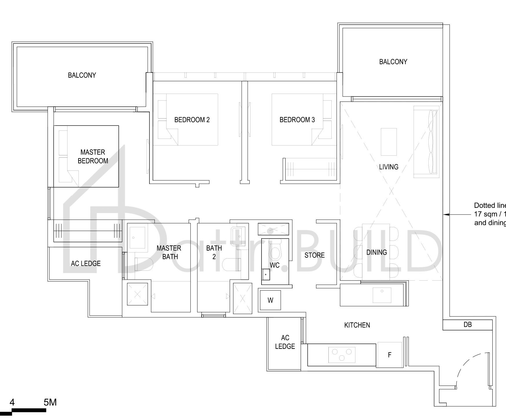 THE FLORENCE RESIDENCES 3D2a(PH) floorplan (watermarked)