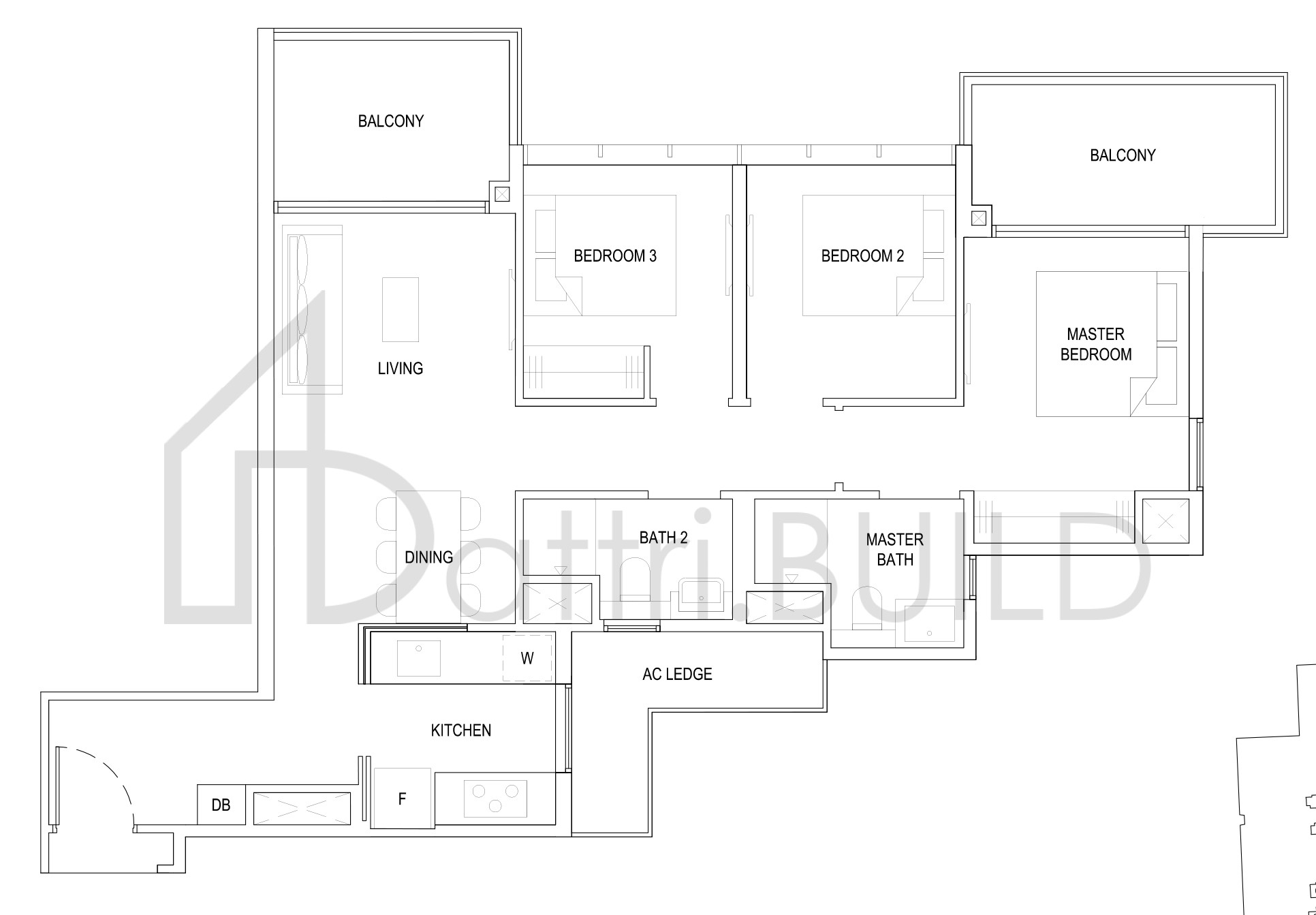 THE FLORENCE RESIDENCES 3C6a(b) floorplan (watermarked)
