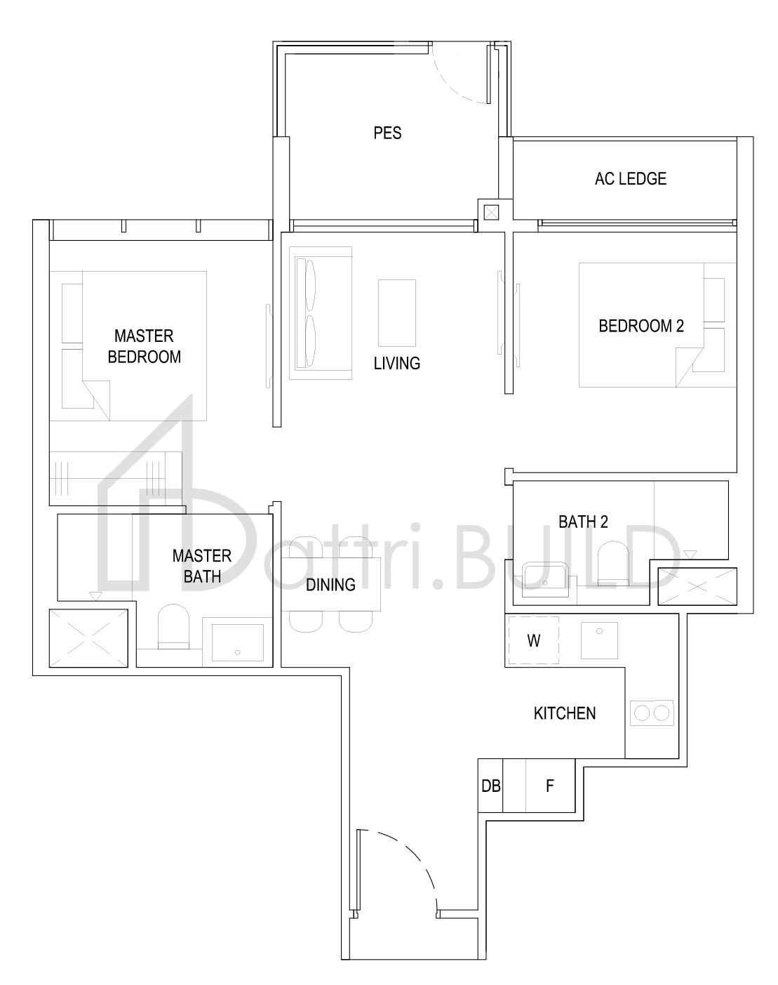THE FLORENCE RESIDENCES 2D2(G) floorplan (watermarked)