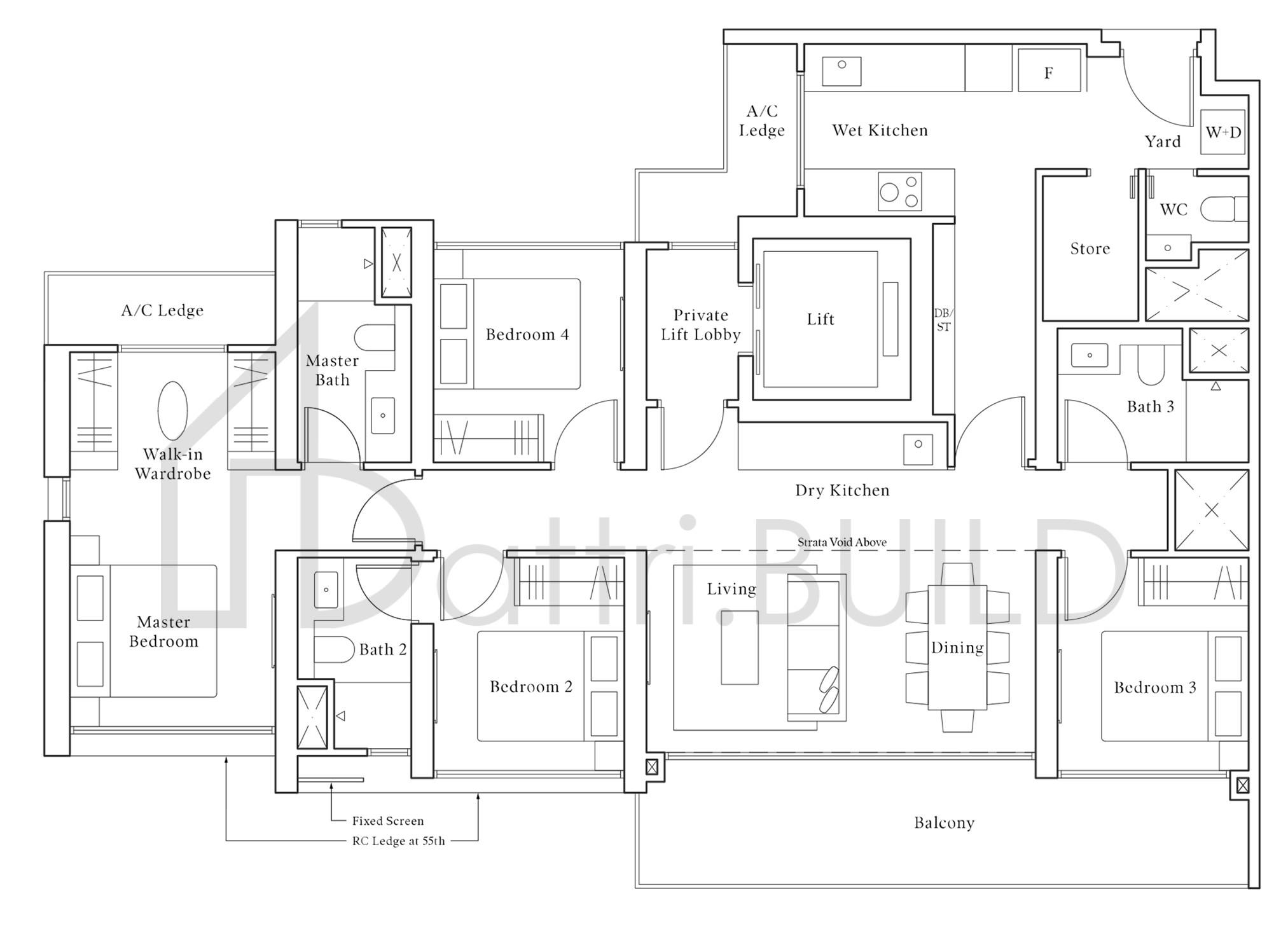 AVENUE SOUTH RESIDENCE DP1-PH floorplan (watermarked)