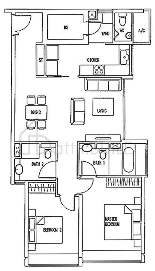 THE WHARF RESIDENCE A4-e floorplan (watermarked)