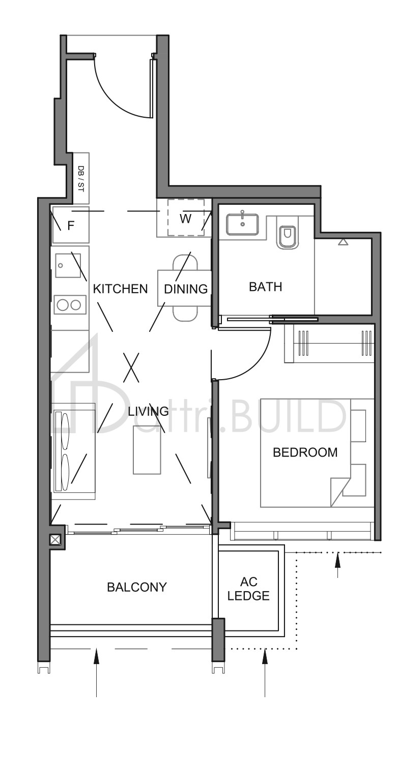 PARC CLEMATIS 1BR-2 floorplan (watermarked)
