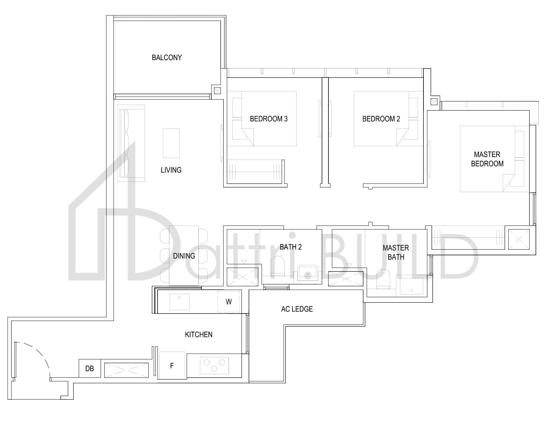 THE FLORENCE RESIDENCES 3C6a floorplan (watermarked)