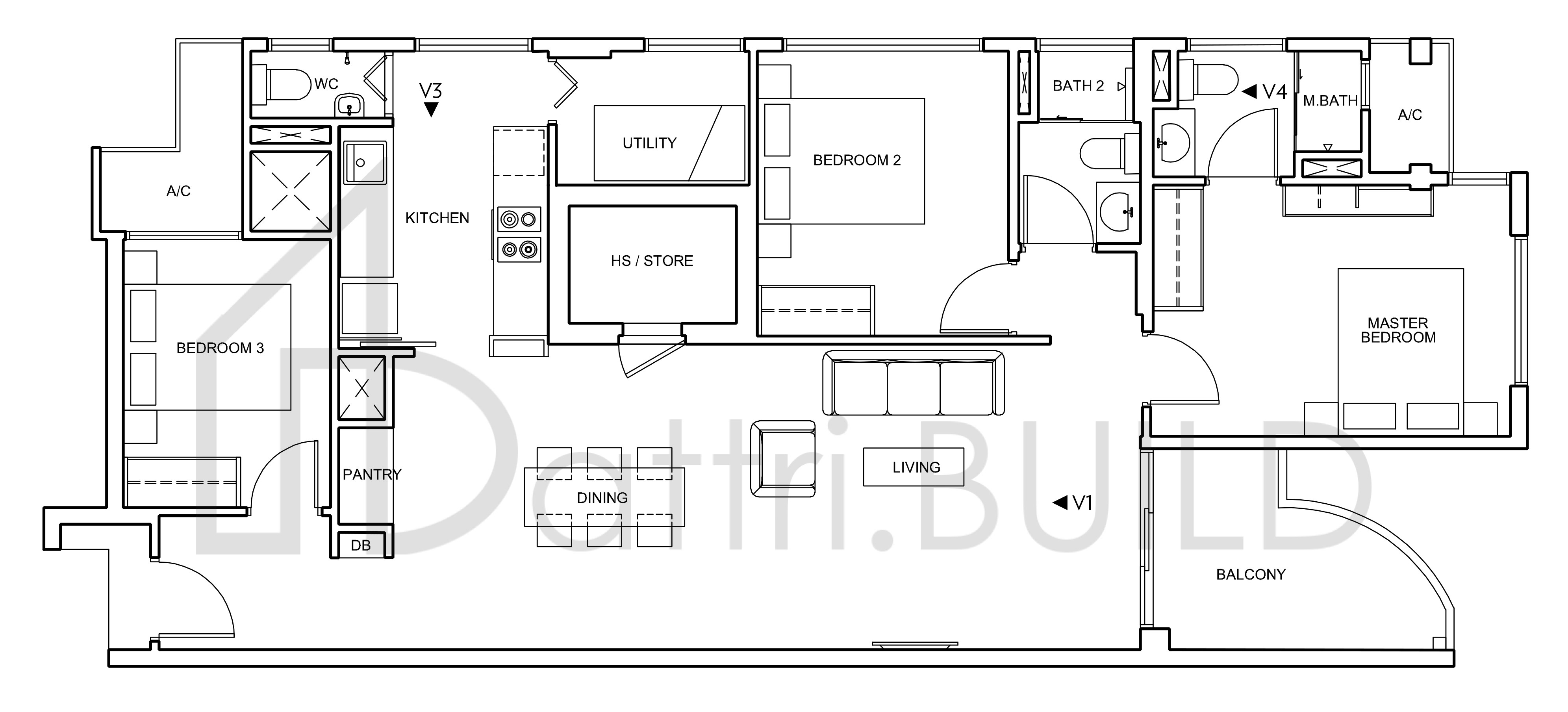 SERAYA RESIDENCES C1a floorplan (watermarked)