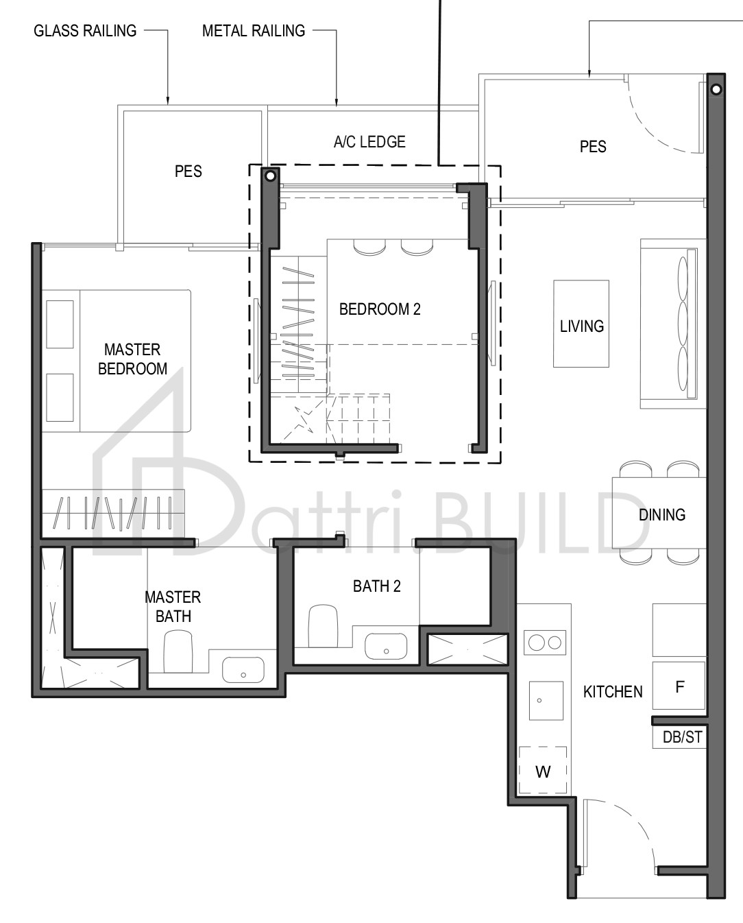 PARC KOMO 2D1a-G floorplan (watermarked)
