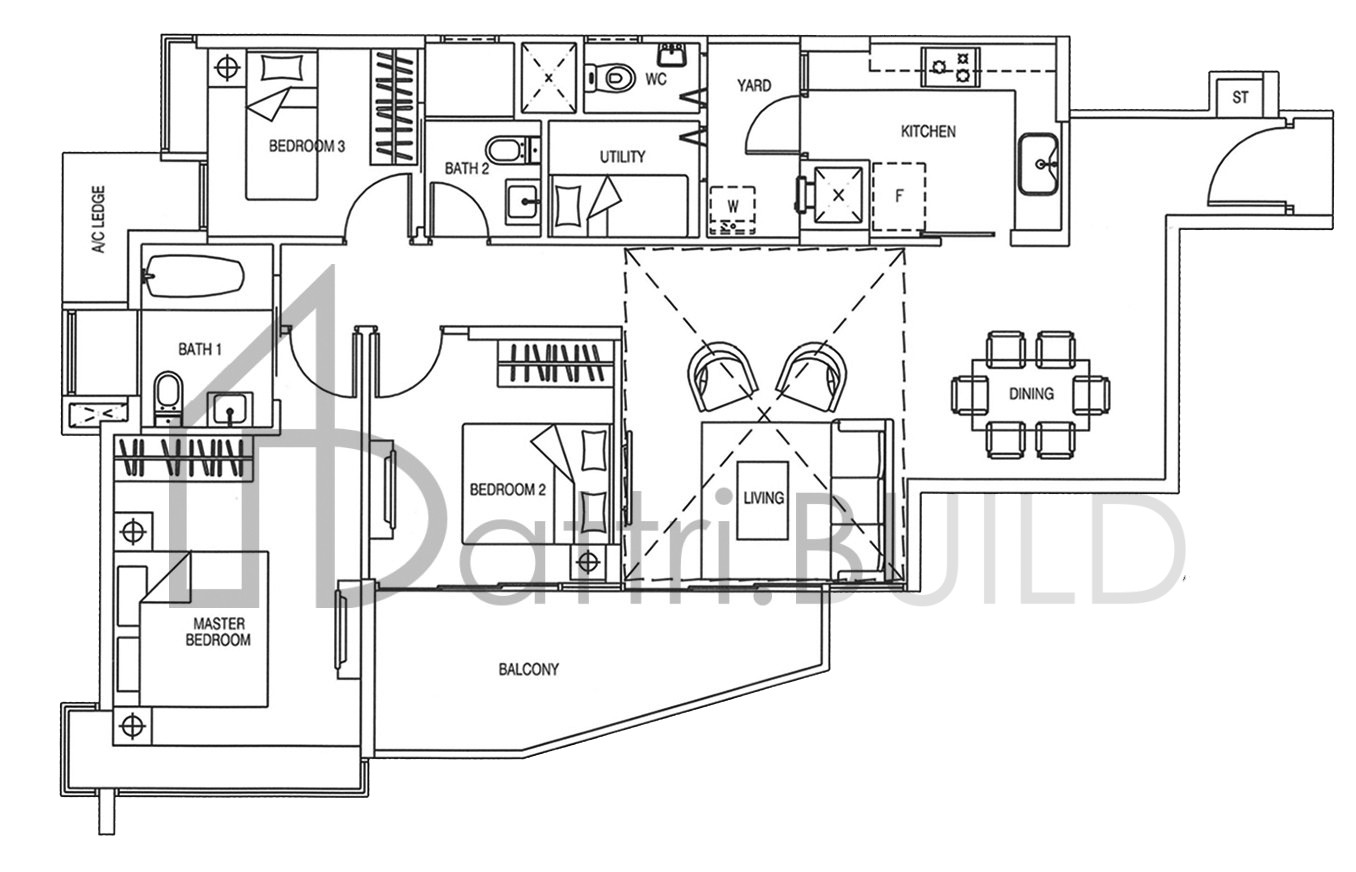 YEWTEE RESIDENCES C3a-R floorplan (watermarked)