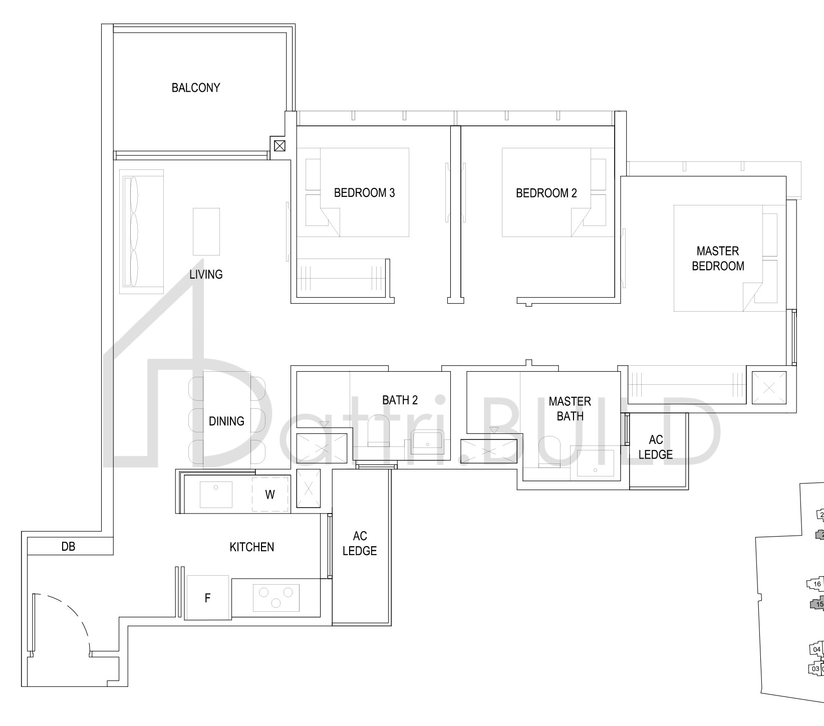 THE FLORENCE RESIDENCES 3C3 floorplan (watermarked)