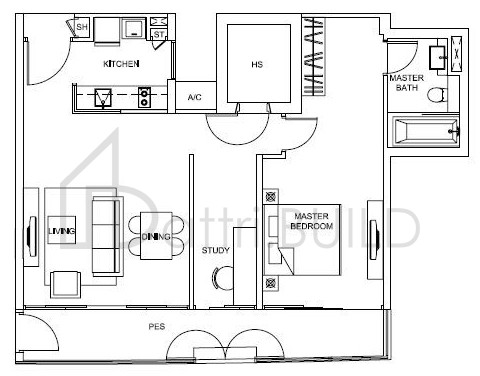 WILKIE STUDIO A1P floorplan (watermarked)