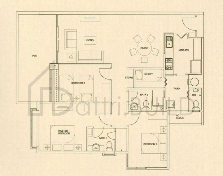 THE RAINTREE C4a-p1 floorplan (watermarked)
