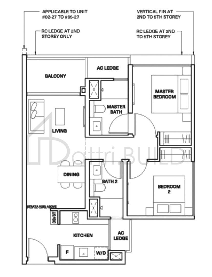THE WATERGARDENS AT CANBERRA 2P3 floorplan (watermarked)