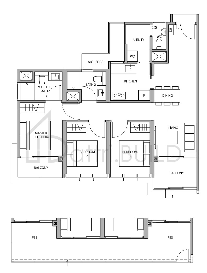 DAIRY FARM RESIDENCES 3B1-G floorplan (watermarked)