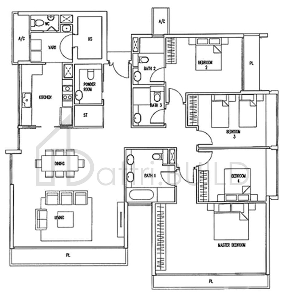 THE WHARF RESIDENCE C1 floorplan (watermarked)
