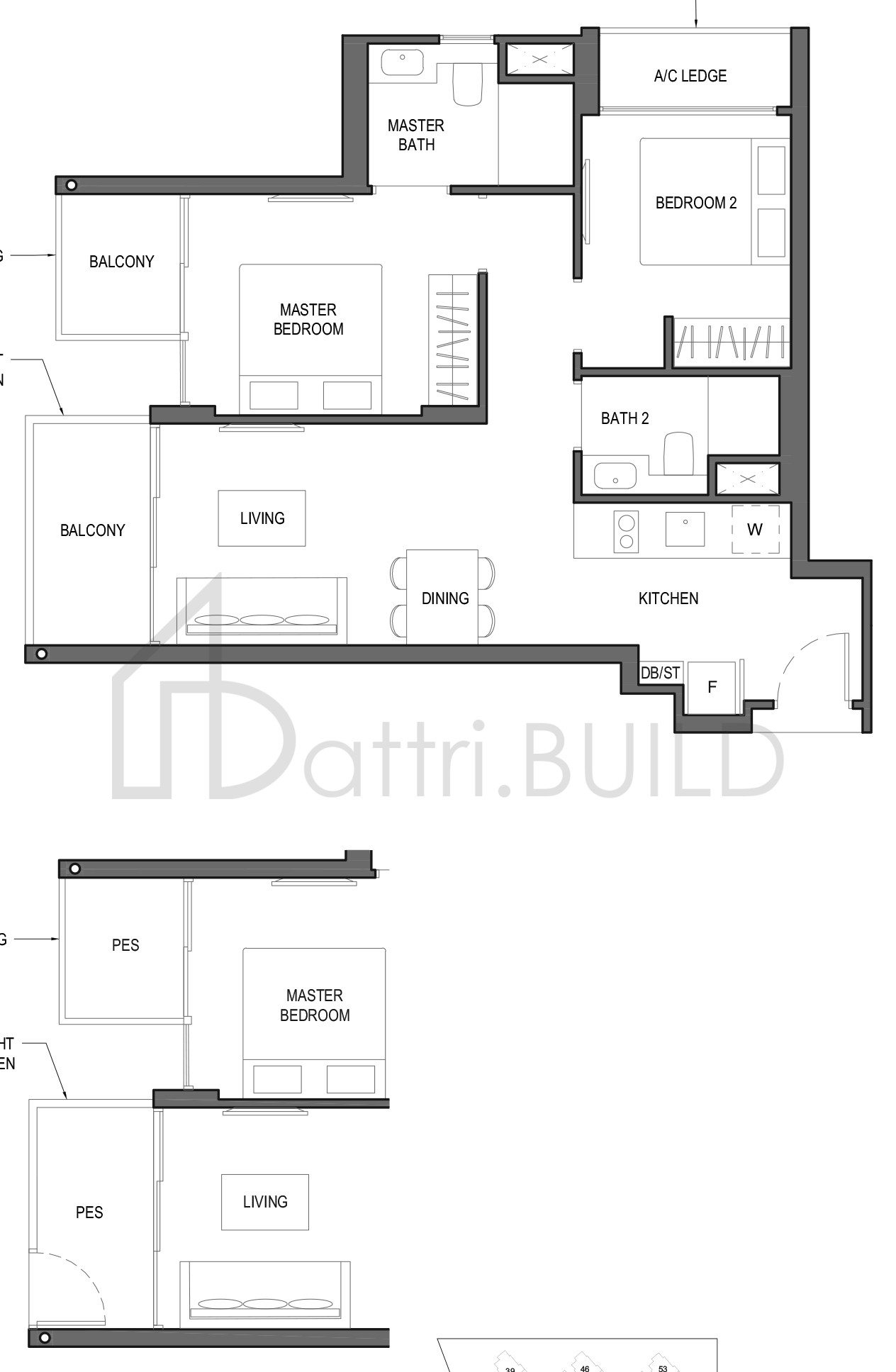 PARC KOMO 2D6-P floorplan (watermarked)