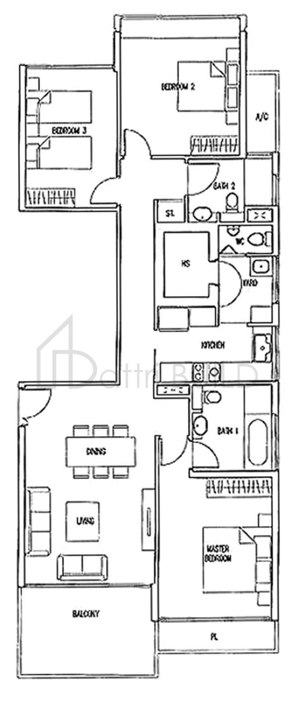 THE WHARF RESIDENCE B5-d floorplan (watermarked)