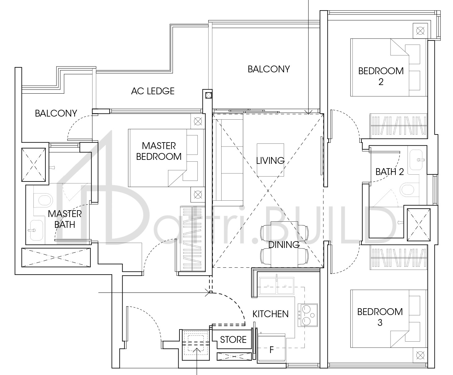 THE ANTARES C1 floorplan (watermarked)